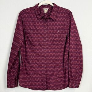 Duluth Trading Co Organic Cotton Burgundy Shirt L